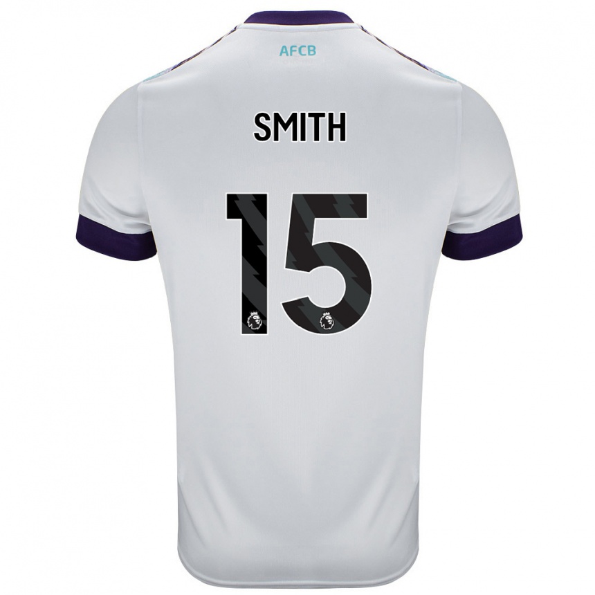 Niño Fútbol Camiseta Adam Smith #15 Blanco Verde Púrpura 2ª Equipación 2024/25 Argentina