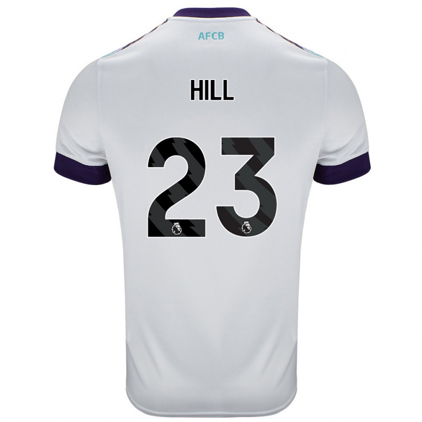 Niño Fútbol Camiseta James Hill #23 Blanco Verde Púrpura 2ª Equipación 2024/25 Argentina