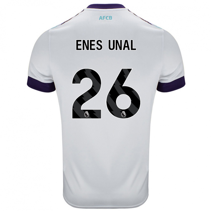 Niño Fútbol Camiseta Enes Ünal #26 Blanco Verde Púrpura 2ª Equipación 2024/25 Argentina