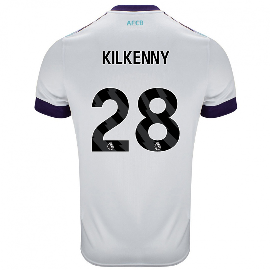 Niño Fútbol Camiseta Gavin Kilkenny #28 Blanco Verde Púrpura 2ª Equipación 2024/25 Argentina