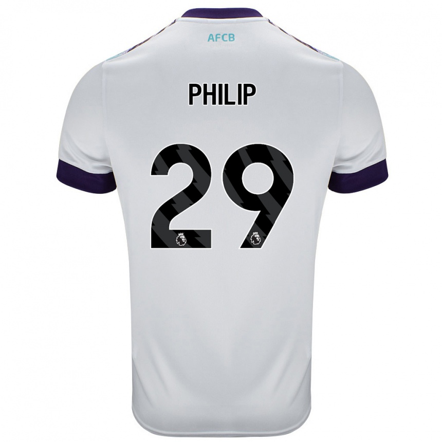 Niño Fútbol Camiseta Philip Billing #29 Blanco Verde Púrpura 2ª Equipación 2024/25 Argentina