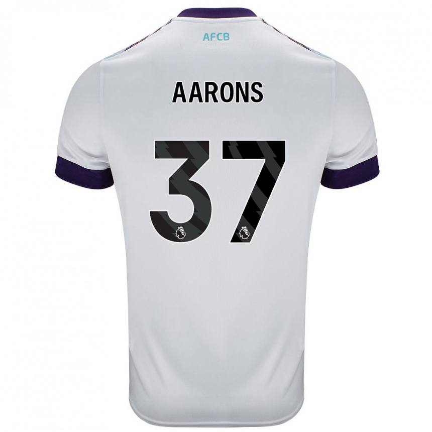 Niño Fútbol Camiseta Max Aarons #37 Blanco Verde Púrpura 2ª Equipación 2024/25 Argentina