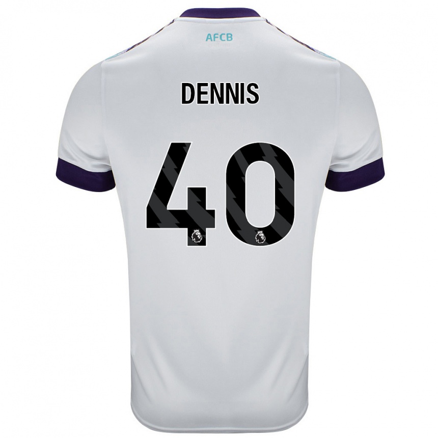 Niño Fútbol Camiseta Will Dennis #40 Blanco Verde Púrpura 2ª Equipación 2024/25 Argentina