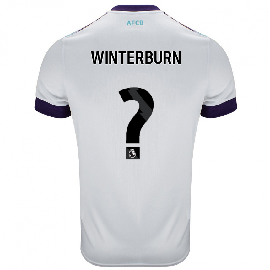 Niño Fútbol Camiseta Ben Winterburn #0 Blanco Verde Púrpura 2ª Equipación 2024/25 Argentina