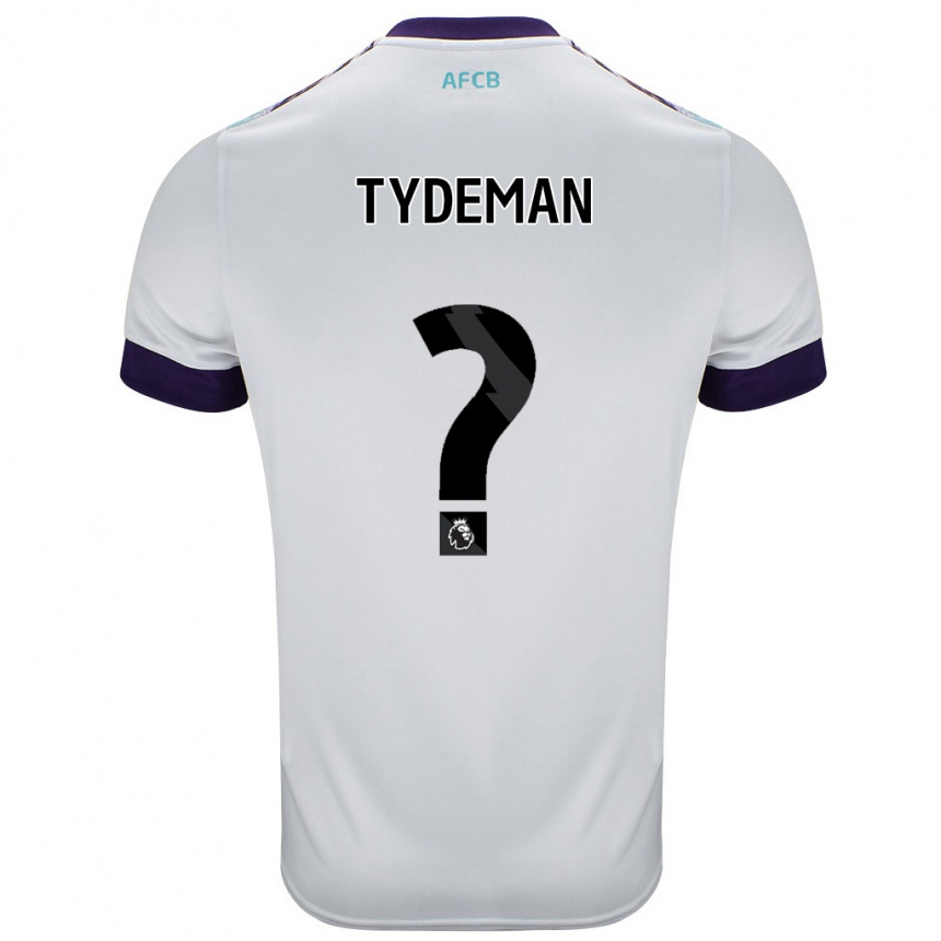 Niño Fútbol Camiseta Kian Tydeman #0 Blanco Verde Púrpura 2ª Equipación 2024/25 Argentina