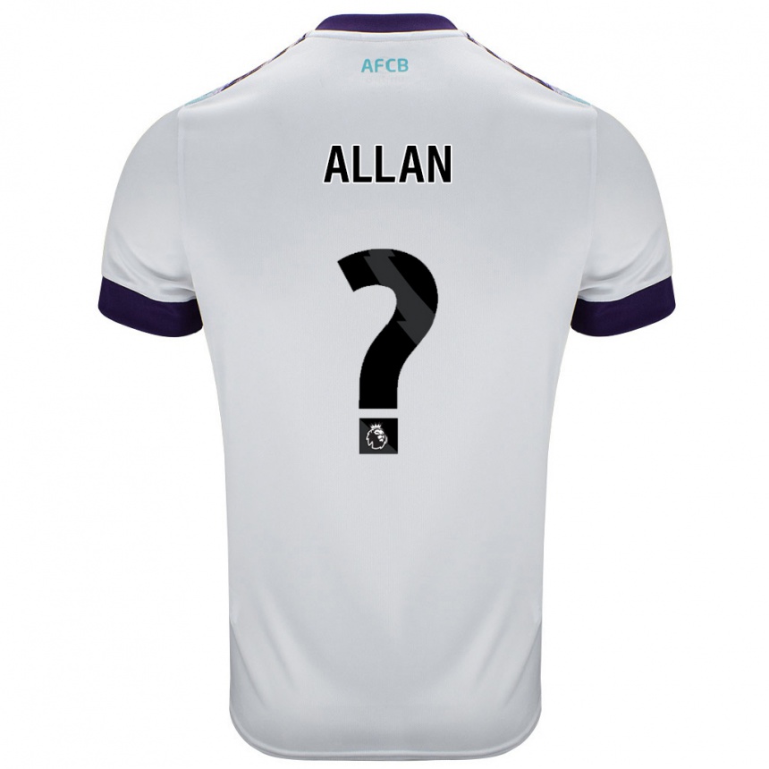 Niño Fútbol Camiseta Mack Allan #0 Blanco Verde Púrpura 2ª Equipación 2024/25 Argentina