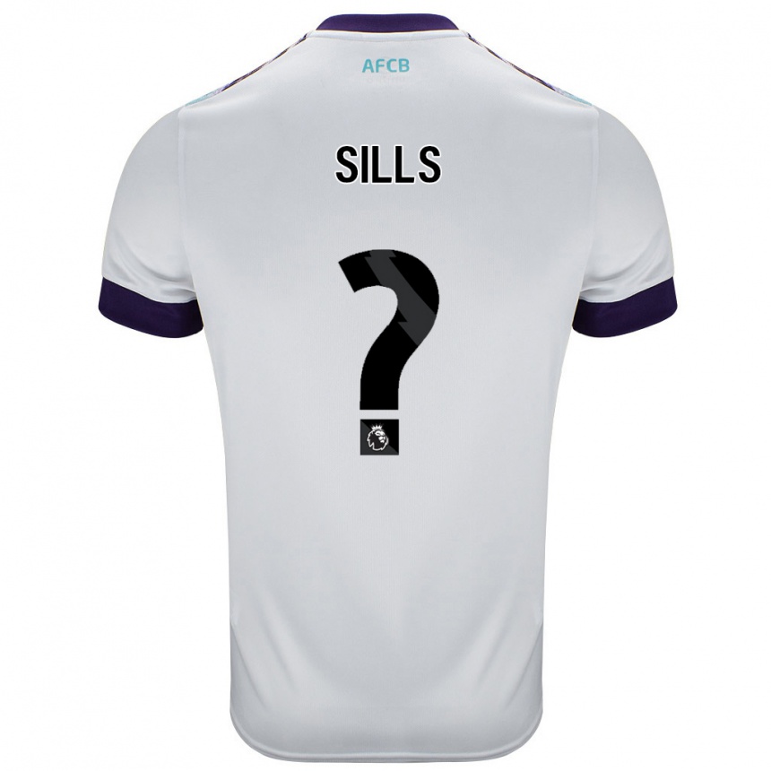 Niño Fútbol Camiseta Ethan Sills #0 Blanco Verde Púrpura 2ª Equipación 2024/25 Argentina