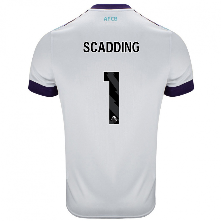 Niño Fútbol Camiseta Katie Scadding #1 Blanco Verde Púrpura 2ª Equipación 2024/25 Argentina