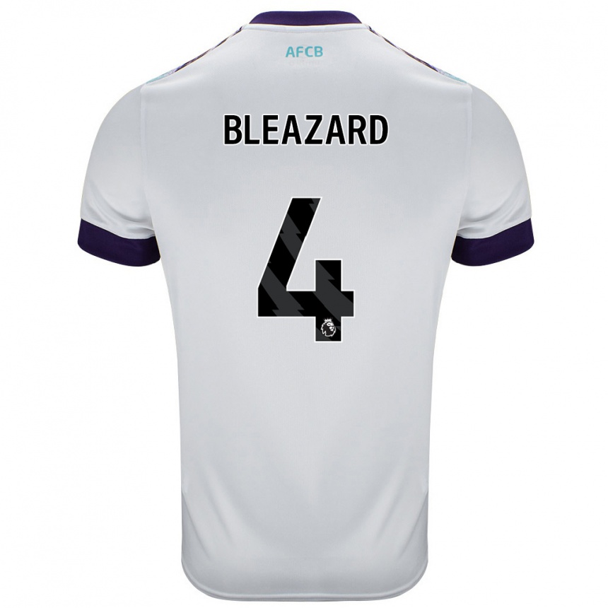 Niño Fútbol Camiseta Helen Bleazard #4 Blanco Verde Púrpura 2ª Equipación 2024/25 Argentina