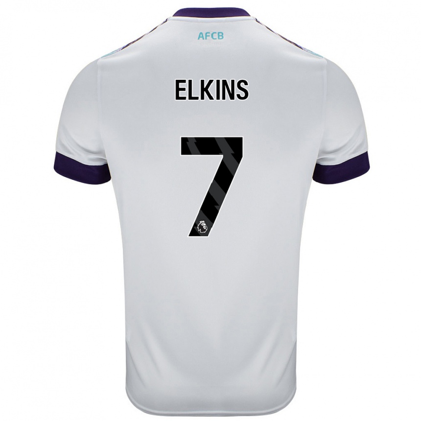 Niño Fútbol Camiseta Elle Elkins #7 Blanco Verde Púrpura 2ª Equipación 2024/25 Argentina