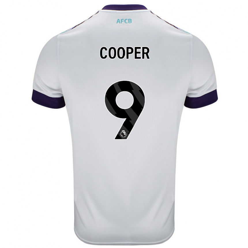 Niño Fútbol Camiseta Lucy Cooper #9 Blanco Verde Púrpura 2ª Equipación 2024/25 Argentina