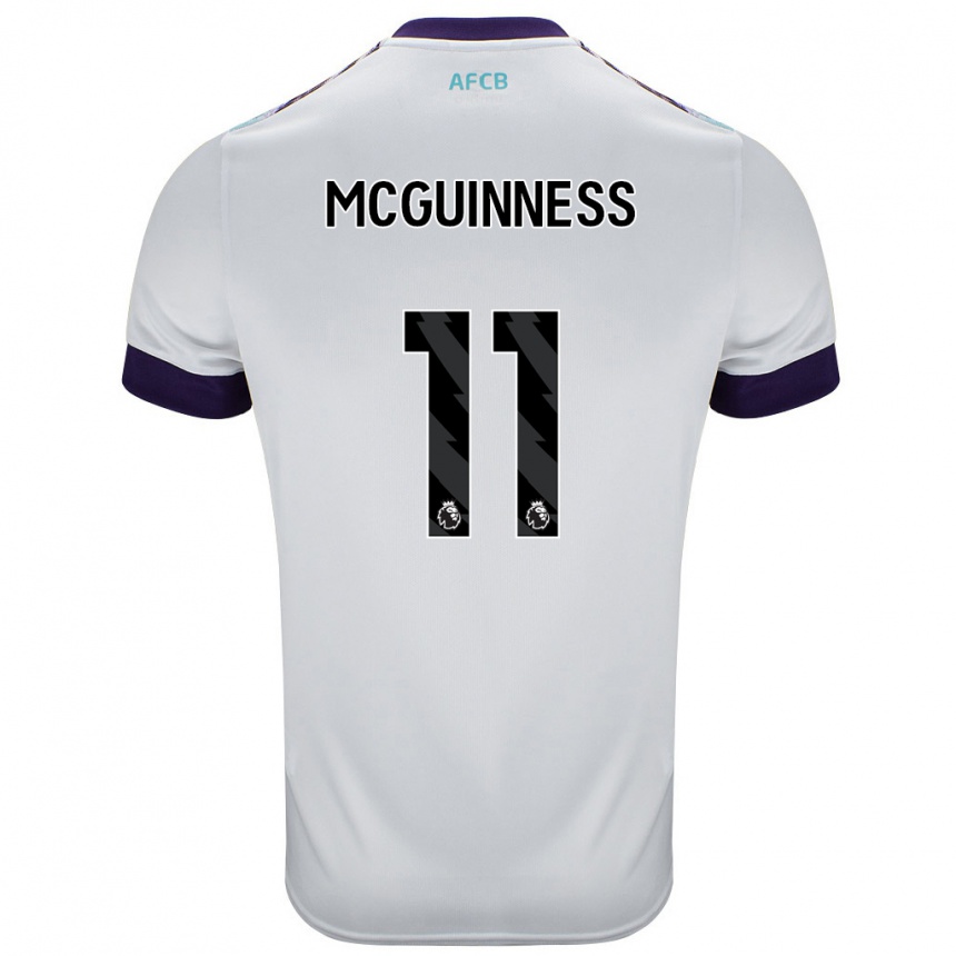 Niño Fútbol Camiseta Gemma Mcguinness #11 Blanco Verde Púrpura 2ª Equipación 2024/25 Argentina