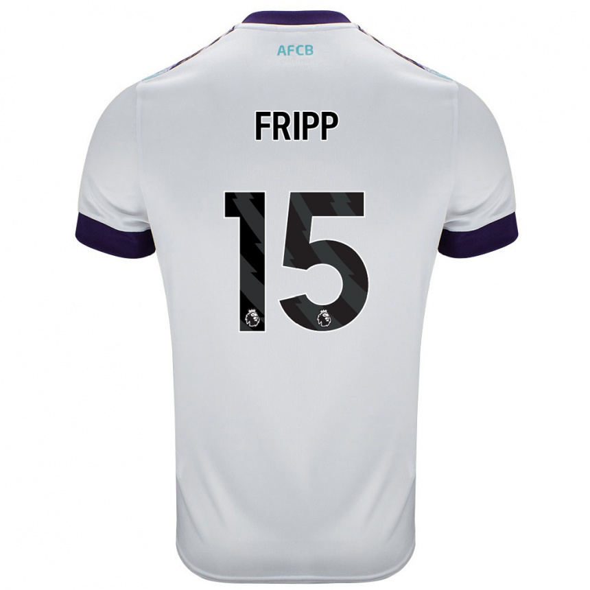 Niño Fútbol Camiseta Kelly Fripp #15 Blanco Verde Púrpura 2ª Equipación 2024/25 Argentina