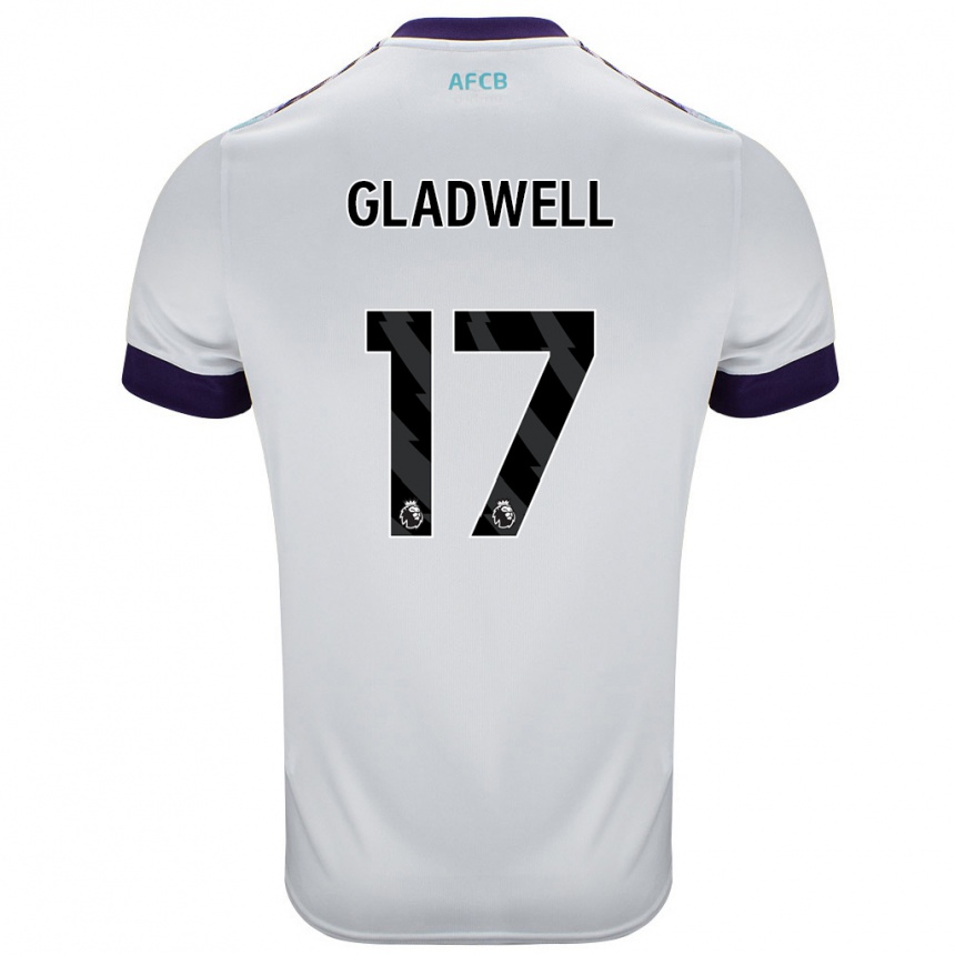 Niño Fútbol Camiseta Molly Gladwell #17 Blanco Verde Púrpura 2ª Equipación 2024/25 Argentina