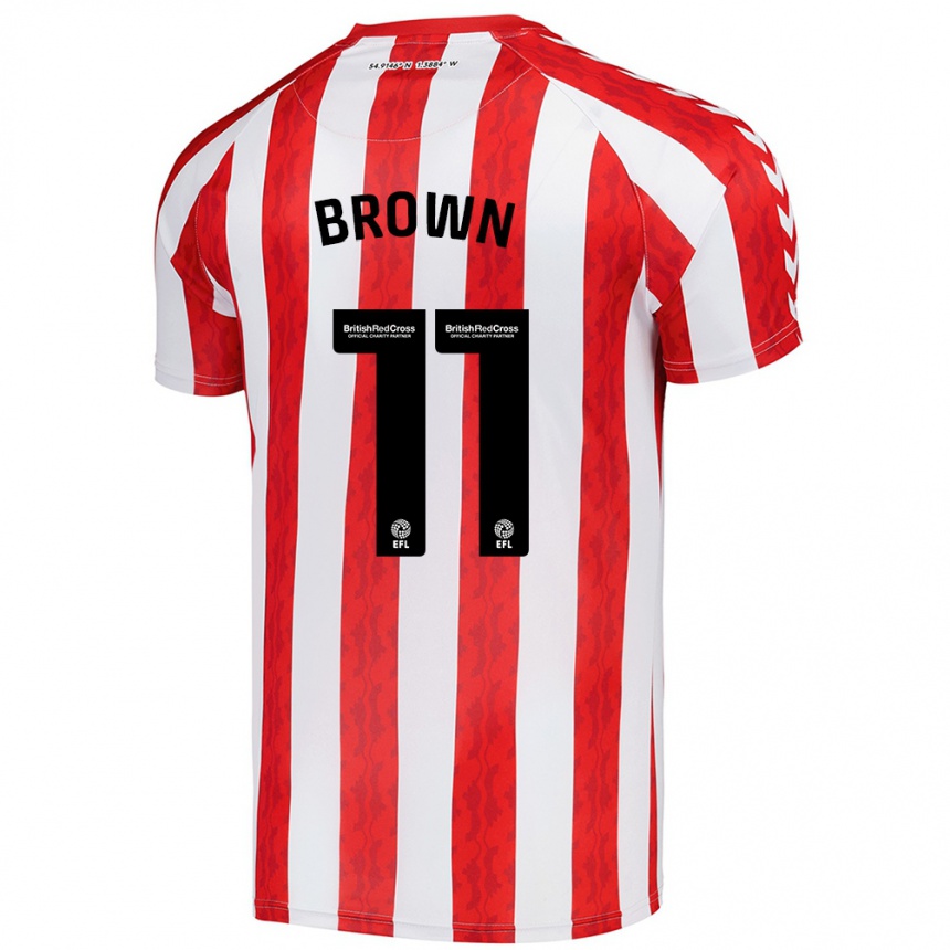 Hombre Fútbol Camiseta Jessica Brown #11 Rojo Blanco 1ª Equipación 2024/25 Argentina