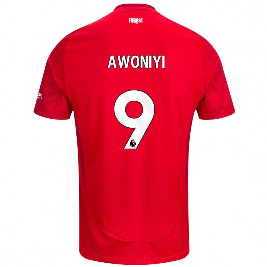 Hombre Fútbol Camiseta Taiwo Awoniyi #9 Rojo Blanco 1ª Equipación 2024/25 Argentina