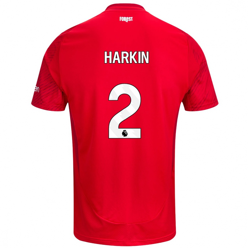 Hombre Fútbol Camiseta Lyndsey Harkin #2 Rojo Blanco 1ª Equipación 2024/25 Argentina