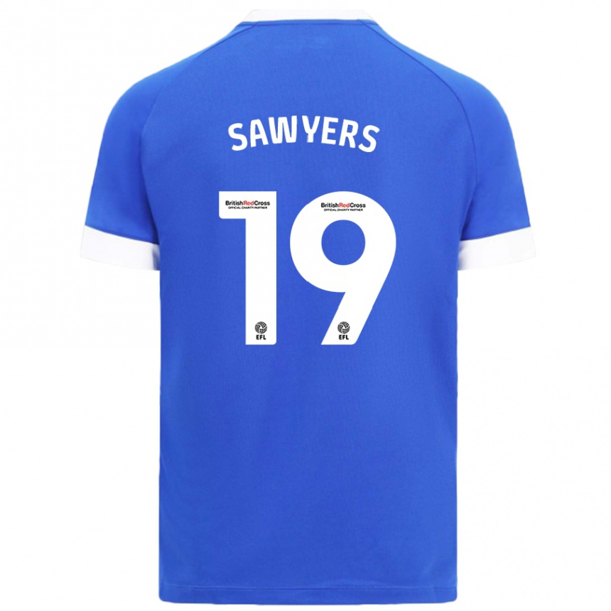 Hombre Fútbol Camiseta Romaine Sawyers #19 Azul Cielo 1ª Equipación 2024/25 Argentina