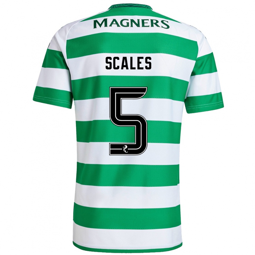 Hombre Fútbol Camiseta Liam Scales #5 Verde Blanco 1ª Equipación 2024/25 Argentina