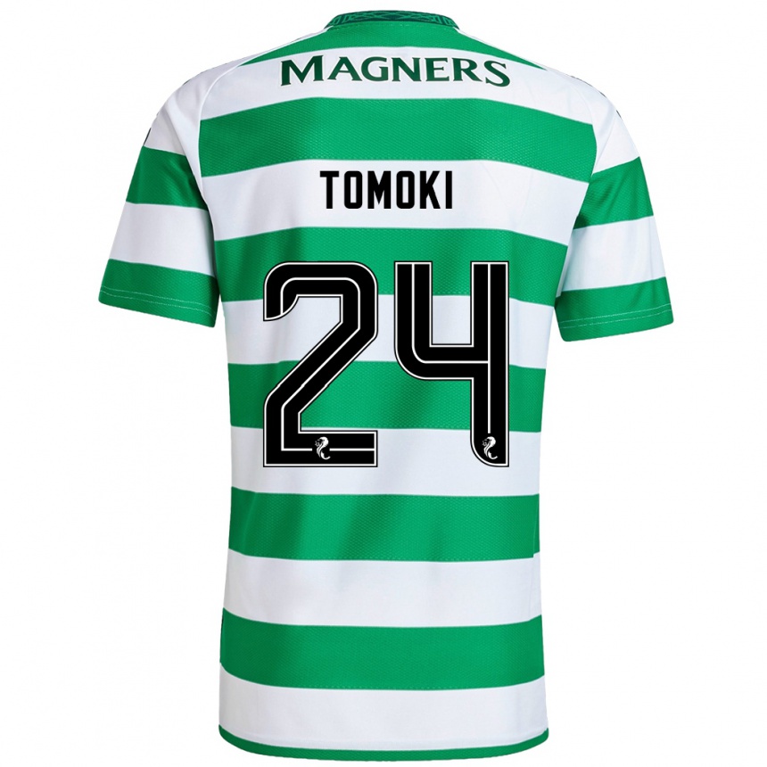 Hombre Fútbol Camiseta Tomoki Iwata #24 Verde Blanco 1ª Equipación 2024/25 Argentina