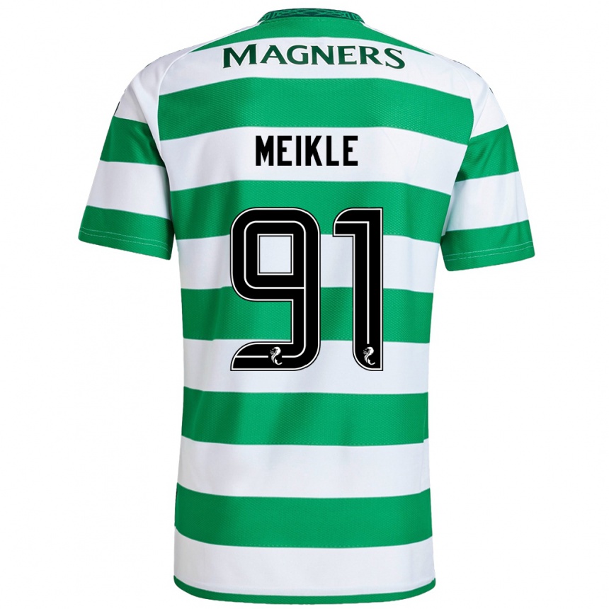 Hombre Fútbol Camiseta Jamie Meikle #91 Verde Blanco 1ª Equipación 2024/25 Argentina