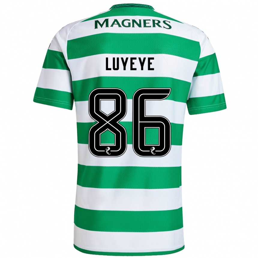 Hombre Fútbol Camiseta Benny-Jackson Luyeye #86 Verde Blanco 1ª Equipación 2024/25 Argentina