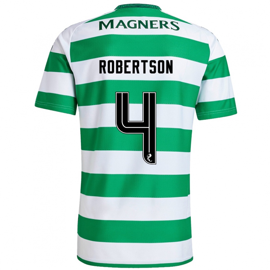 Hombre Fútbol Camiseta Lisa Robertson #4 Verde Blanco 1ª Equipación 2024/25 Argentina