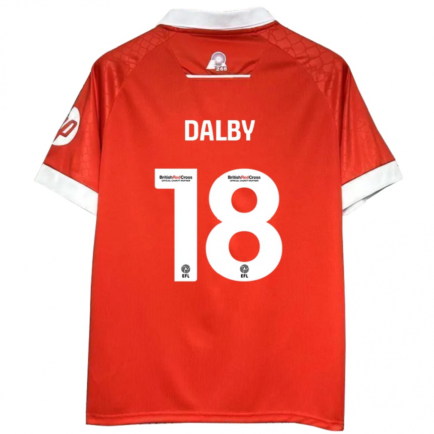 Hombre Fútbol Camiseta Sam Dalby #18 Rojo Blanco 1ª Equipación 2024/25 Argentina