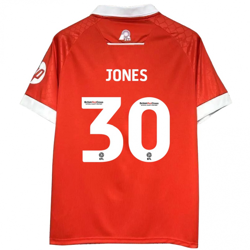 Hombre Fútbol Camiseta James Jones #30 Rojo Blanco 1ª Equipación 2024/25 Argentina