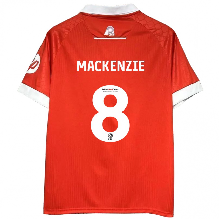 Hombre Fútbol Camiseta Libby Mackenzie #8 Rojo Blanco 1ª Equipación 2024/25 Argentina