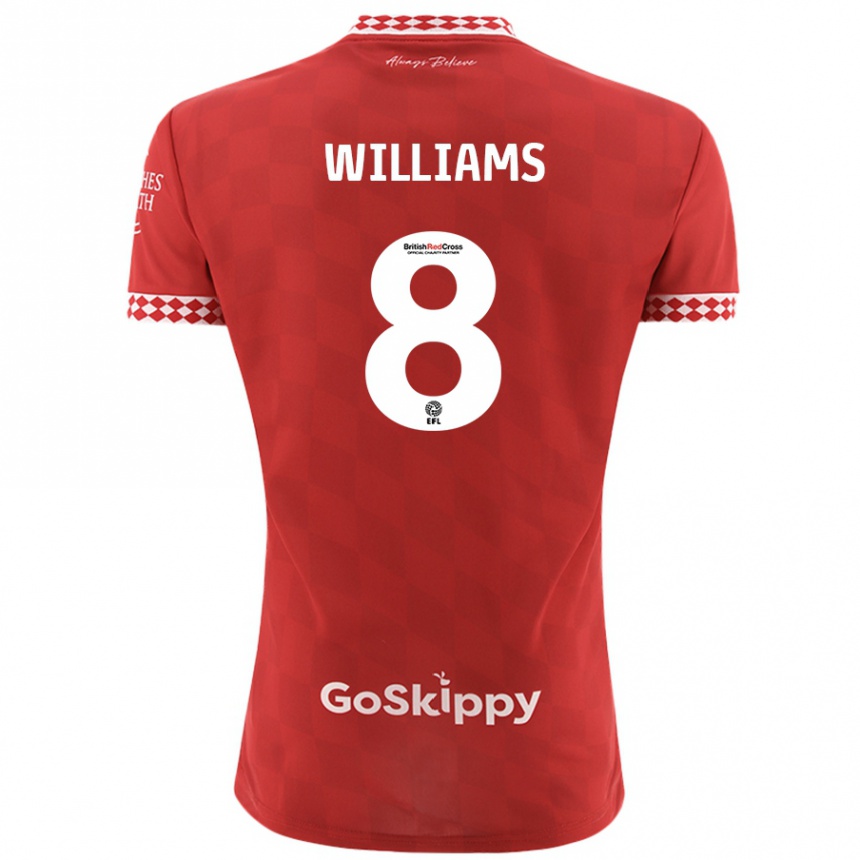 Hombre Fútbol Camiseta Joe Williams #8 Rojo 1ª Equipación 2024/25 Argentina