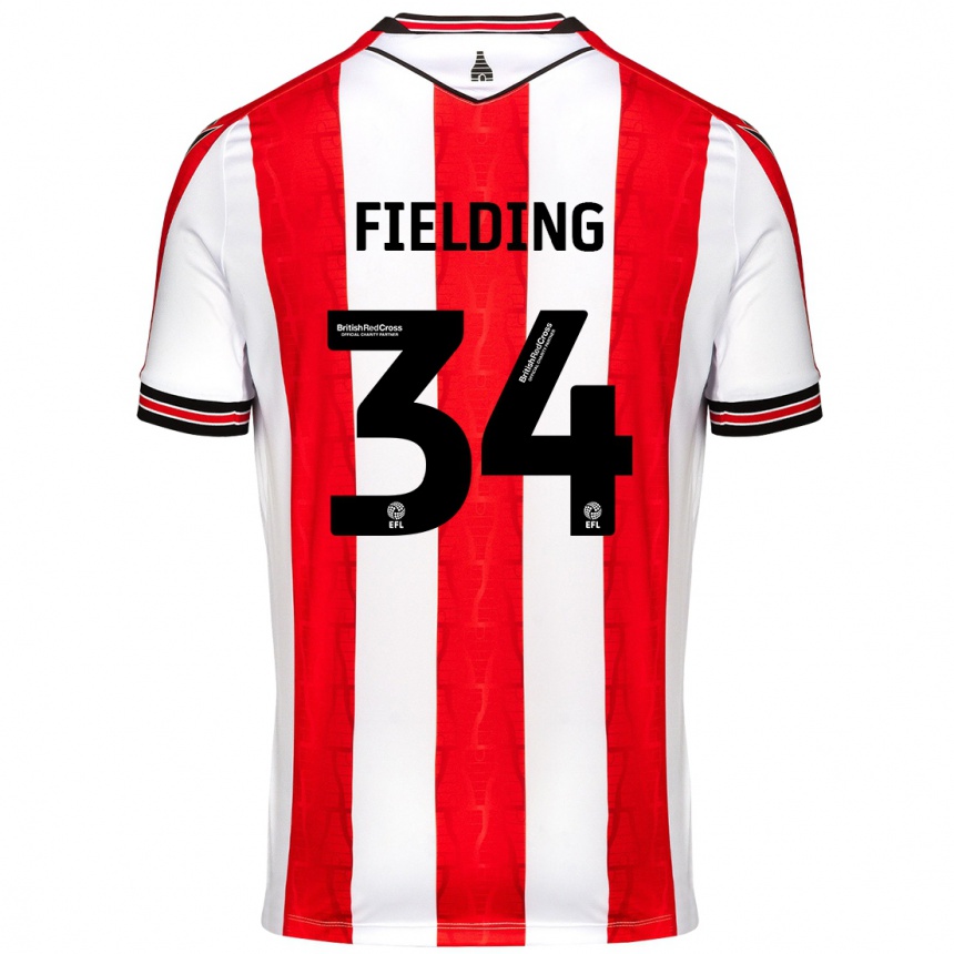 Hombre Fútbol Camiseta Frank Fielding #34 Rojo Blanco 1ª Equipación 2024/25 Argentina