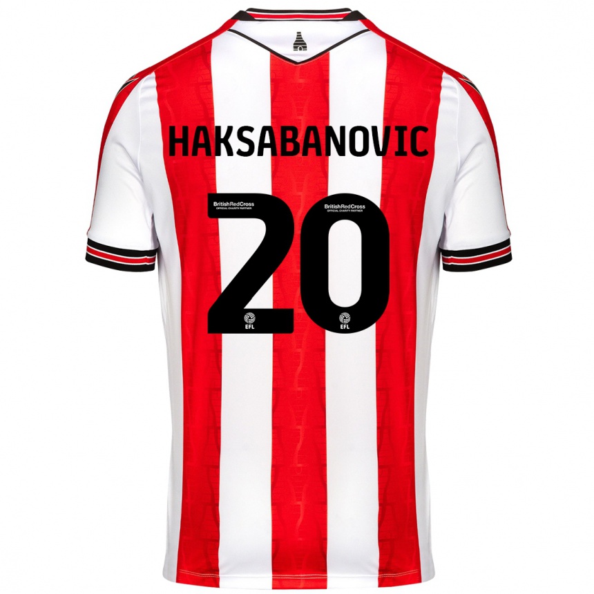 Hombre Fútbol Camiseta Sead Hakšabanović #20 Rojo Blanco 1ª Equipación 2024/25 Argentina