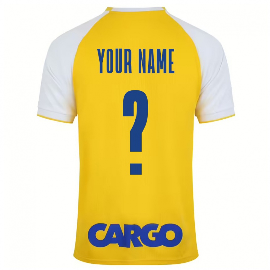 Hombre Fútbol Camiseta Su Nombre #0 Amarillo Blanco 1ª Equipación 2024/25 Argentina