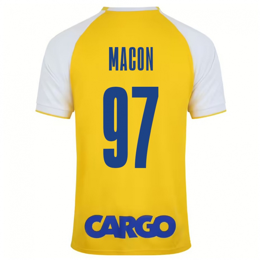 Hombre Fútbol Camiseta Yvann Maçon #97 Amarillo Blanco 1ª Equipación 2024/25 Argentina