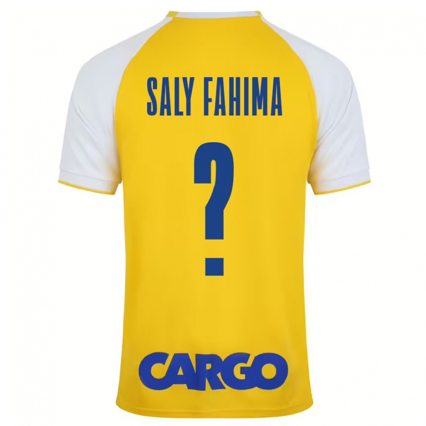 Hombre Fútbol Camiseta Israel Saly Fahima #0 Amarillo Blanco 1ª Equipación 2024/25 Argentina