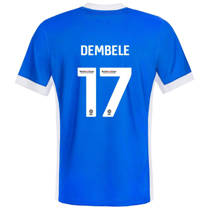 Hombre Fútbol Camiseta Siriki Dembélé #17 Azul Blanco 1ª Equipación 2024/25 Argentina