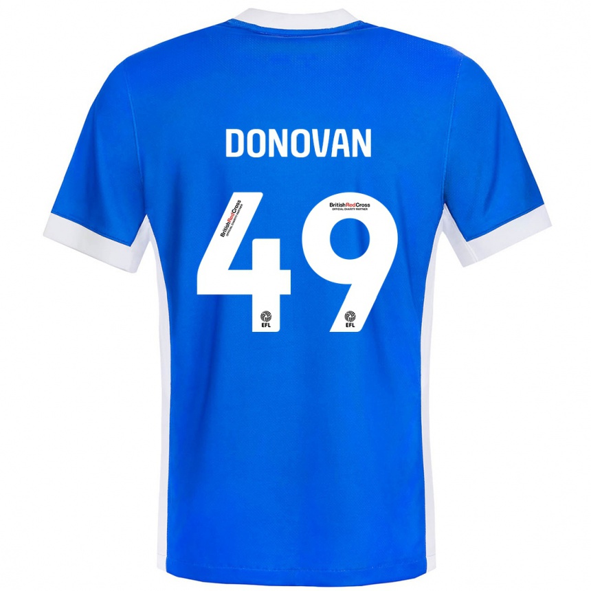 Hombre Fútbol Camiseta Romelle Donovan #49 Azul Blanco 1ª Equipación 2024/25 Argentina