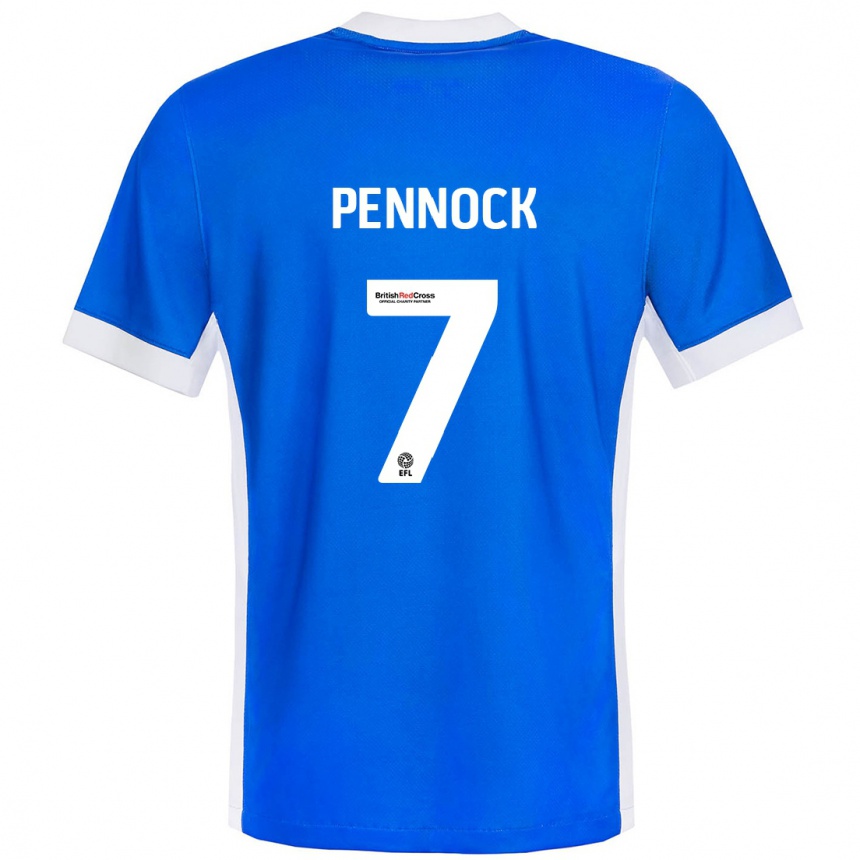 Hombre Fútbol Camiseta Jade Pennock #7 Azul Blanco 1ª Equipación 2024/25 Argentina