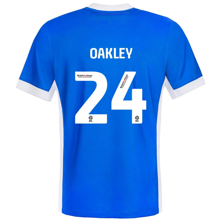 Hombre Fútbol Camiseta Marcel Oakley #24 Azul Blanco 1ª Equipación 2024/25 Argentina