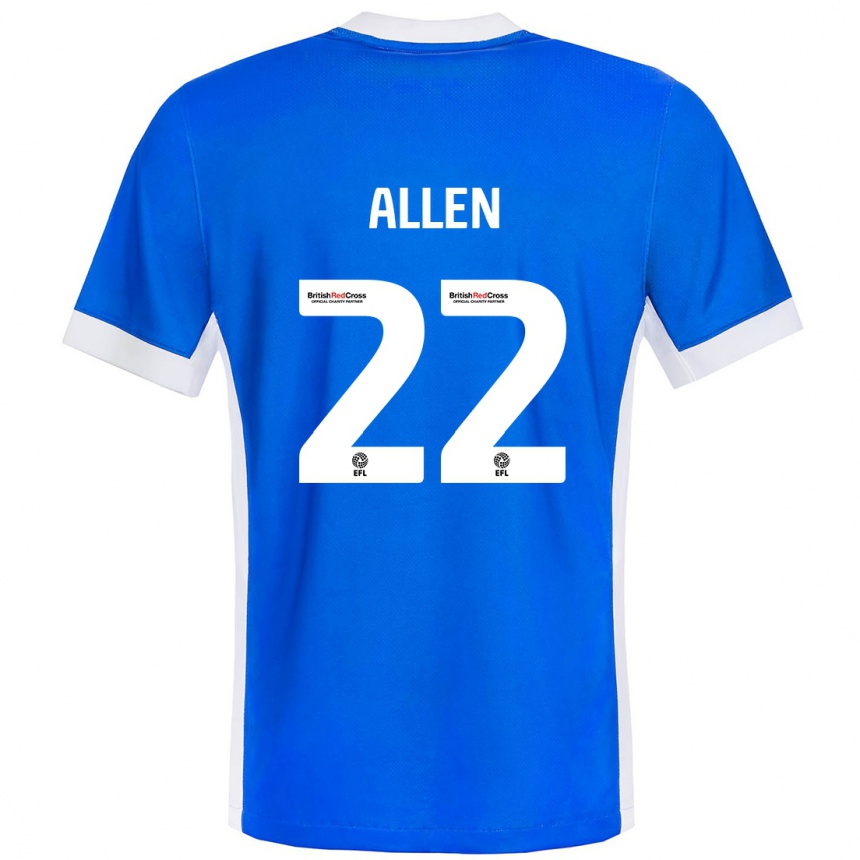 Hombre Fútbol Camiseta Remi Allen #22 Azul Blanco 1ª Equipación 2024/25 Argentina