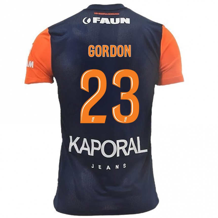 Hombre Fútbol Camiseta Sh'nia Gordon #23 Azul Marino Naranja 1ª Equipación 2024/25 Argentina