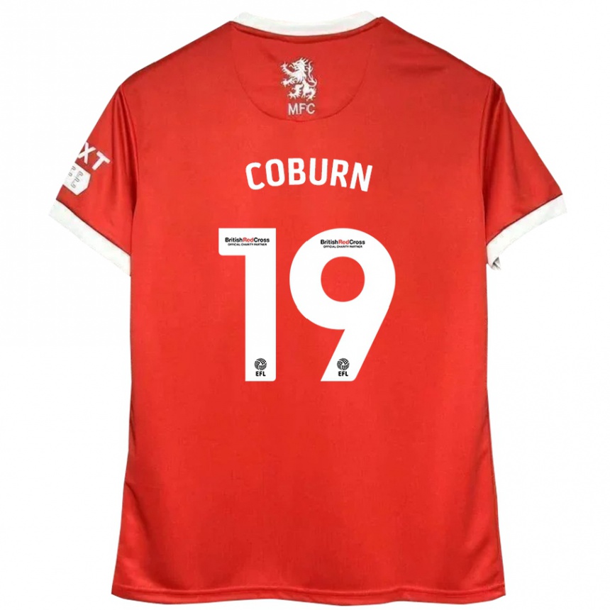 Hombre Fútbol Camiseta Josh Coburn #19 Rojo Blanco 1ª Equipación 2024/25 Argentina