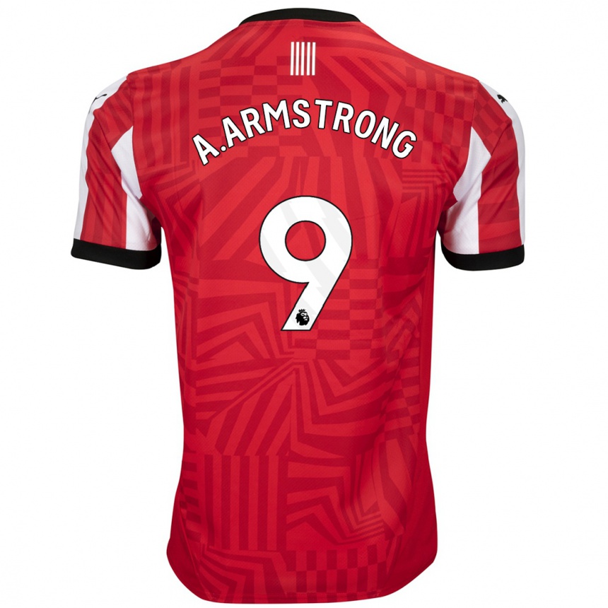 Hombre Fútbol Camiseta Adam Armstrong #9 Rojo Blanco 1ª Equipación 2024/25 Argentina