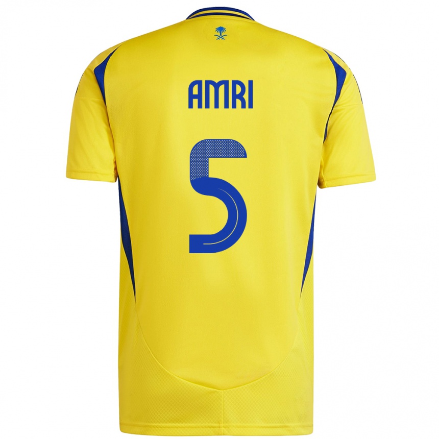 Hombre Fútbol Camiseta Abdulelah Al-Amri #5 Amarillo Azul 1ª Equipación 2024/25 Argentina