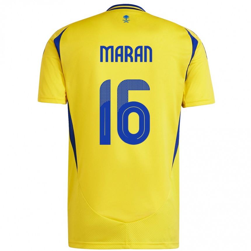 Hombre Fútbol Camiseta Mohammed Maran #16 Amarillo Azul 1ª Equipación 2024/25 Argentina