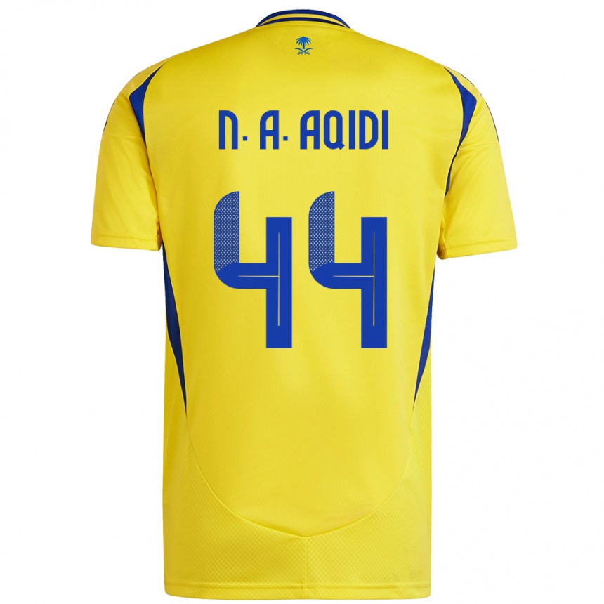 Hombre Fútbol Camiseta Nawaf Al-Aqidi #44 Amarillo Azul 1ª Equipación 2024/25 Argentina