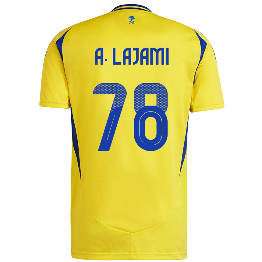 Hombre Fútbol Camiseta Ali Lajami #78 Amarillo Azul 1ª Equipación 2024/25 Argentina