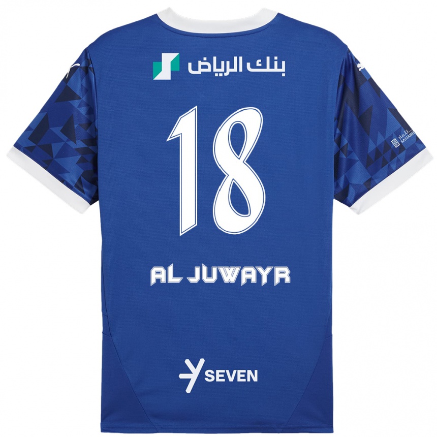 Hombre Fútbol Camiseta Musab Al-Juwayr #18 Azul Oscuro Blanco 1ª Equipación 2024/25 Argentina