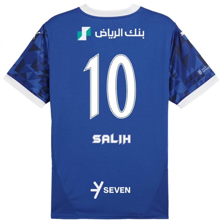 Hombre Fútbol Camiseta Zakia Salih #10 Azul Oscuro Blanco 1ª Equipación 2024/25 Argentina